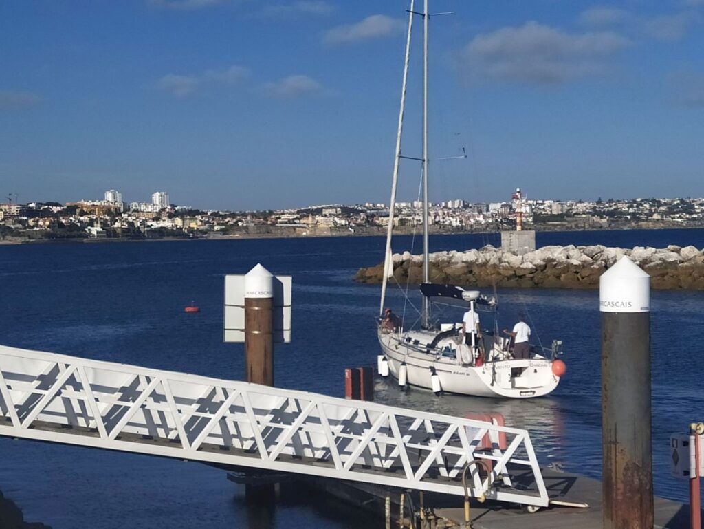 BeLocal Sailing Tours Lisbon Portugal Leaving Cascais marina after refuelling